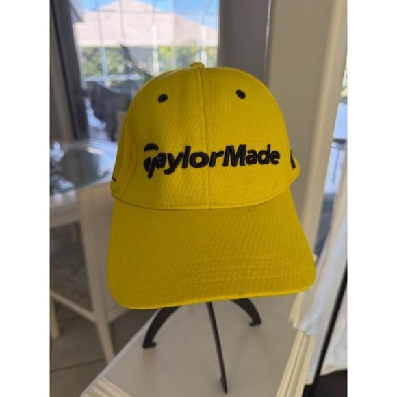 Adidas Taylor Made Hat Yellow L/XL A-Flex 1R Lethal Fitted Golf Baseball Spots - Picture 2 of 11